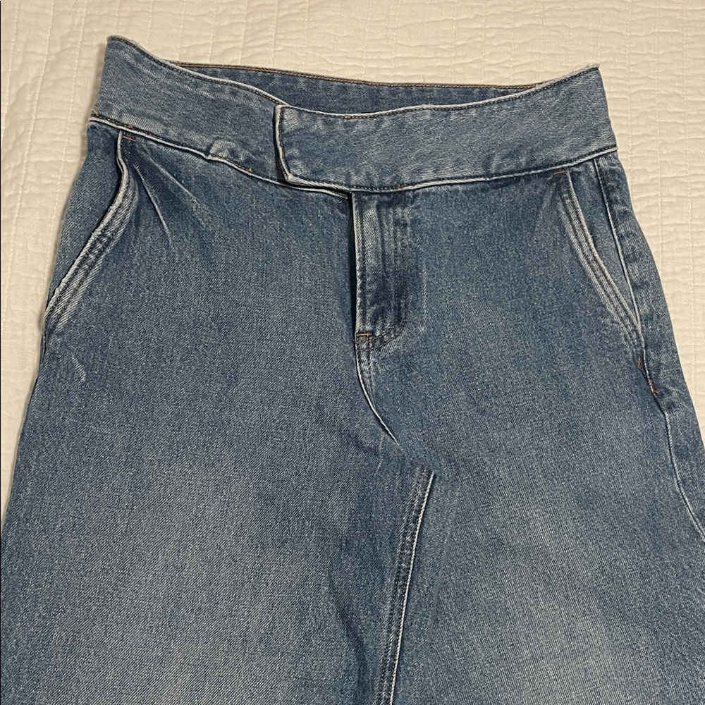 Express Wide Leg Blue Jeans